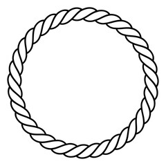 Round rope frame. Circle ropes, rounded border and decorative marine cable frame circles.