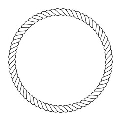 Round rope frame. Circle ropes, rounded border and decorative marine cable frame circles.