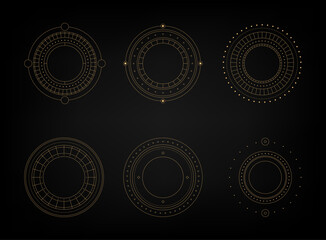 Wall Mural - magic circle. mystical geometric symbol. vector illustration.