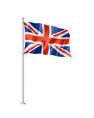 Wall Mural - British flag isolated on white