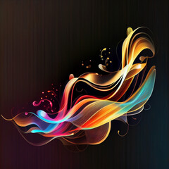 Wall Mural - vector abstract light lines wavy flowing dynamic in colors isolated for concept of generative ai