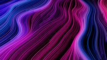 Abstract Neon Lines Background With Purple, Blue And Pink Stripes. 3D Render.