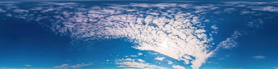 Wall Mural - blue summer sky panorama with light cirrus clouds. hdr seamless spherical equirectangular 360 panora