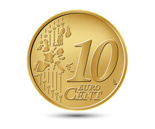 Ten Euro Cent Coin. Reverse Coin. Vector Illustration.