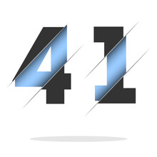 41 Number, 3d Cut Design. Icon For Celebration Design. Vector Typography. Creative Black Design. Vector Texture.