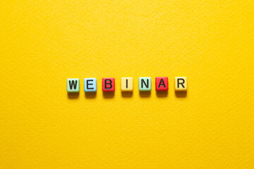 Webinar - word concept on cubes