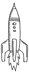 Wall Mural - rocket sketch. hand drawn spacecraft. shuttle launch