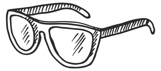 Canvas Print - Glasses sketch. Sunglasses icon. Hand drawn accessory