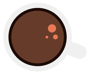 Sticker - Coffee cup icon. Hot drink top view