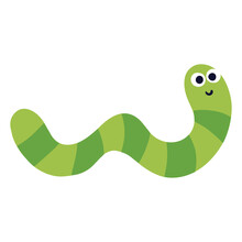 Green Worm Caterpillar Illustration