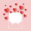 Envelope with hearts. Concept of a love message. Design for Valentine’s Day. Vector illustration