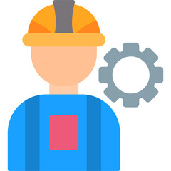 Canvas Print - Consrtruction Worker Icon