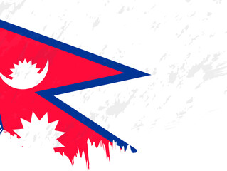 Wall Mural - Grunge-style flag of Nepal.