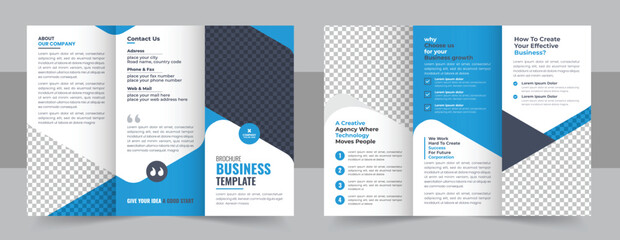 Wall Mural - Business trifold brochure template design vector with minimalist layout and modern concept use for business catalog and profile