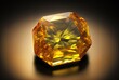 yellow sapphire, close up raw material mineral gemstone, idea for gemology and spiritual theme concept,  Generative Ai