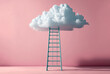 © ink drop - Ladder reaching into a cloud. Business development. Generative ai