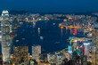 © Cavan Images - Iconic view of Hong Kong from Victoria peak at night