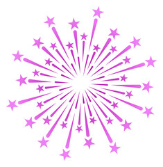 Wall Mural - Sparkling fireworks lights icon. Color celebration symbol