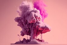 Pink Explosion Pastel Colors Smoke Generative AI