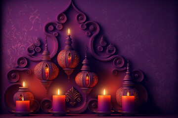 Wall Mural - Generative AI of Diwali, the festival of lights.	
