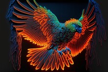 Wonderful Bird In Light, With Colors