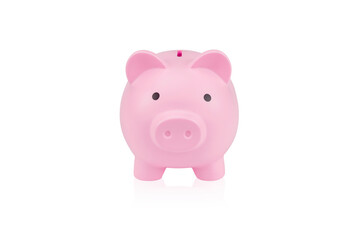 Wall Mural - Pink piggy bank isolated on white background with clipping path.