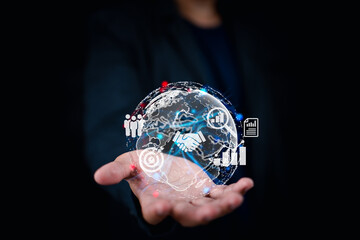 Fototapete - The concept of big data analytics and business intelligence