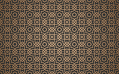 Poster - Seamless 3d Ramadan Islamic pattern in Arabian style Vector illustration