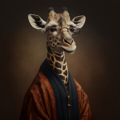 Wall Mural - Portrait of a giraffe in judge robe