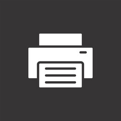 Sticker - Printer icon on grey background