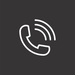 Sticker - Phone call icon on grey background