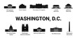 © Tanya Kudryavtseva - Washington D.C. silhouette in black-and-white color. Washington attractions. Washington famous buildings. Vector illustration