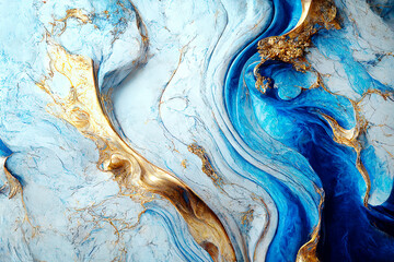 luxury marble texture background white, blue and gold. natural stone color material pattern. creativ