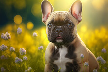 French Bulldog Puppy. Portrait Of A French Bulldog Dog. Generative Ai. Dog Portrait