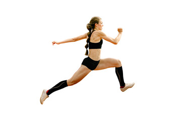 Wall Mural - triple jump women athlete isolated