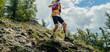 athlete runner running race from mountainside