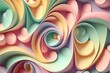 canvas print picture - Schöner abstrakter Hintergrund mit 3D Formen in weichen Kurven und Pastell Farben, ai generativ