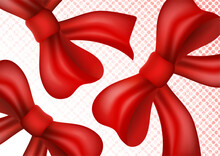 Festive Background From Realistic Bows. Vector