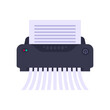 Paper shredder office device icon flat style vector illustration