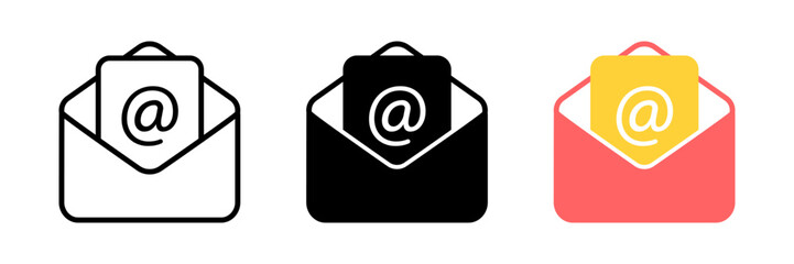 Fototapete - Mail envelope icon in flat style. Email message vector illustration on white isolated background. Mailbox e-mail business concept. eps 10