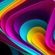 © PixlMakr - 3D Rendering Of Colorful Abstract Twisted Wavy Shape In Motion. Computer Generated Geometric Digital Art. Generative AI