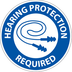 Wall Mural - Label Floor Sign, Hearing Protection Required