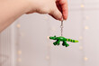Krokodil Schlüsselanhänger Wackelfigur Tier Miniatur Holzspielzeug Anhänger Holztier Mitgebsel 