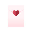 Valentines Envelope with Paper Hearts. Vector Illustration. Realistic Mail or Letter.