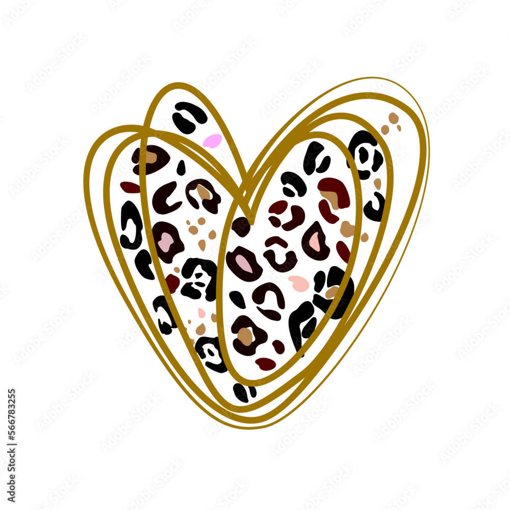 Limited Too Heart Pattern heart sign and stylized leopard pattern inside the heart. Love, beauty ...