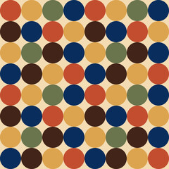 Wall Mural - Retro groove pattern with circles in the style of 70 s