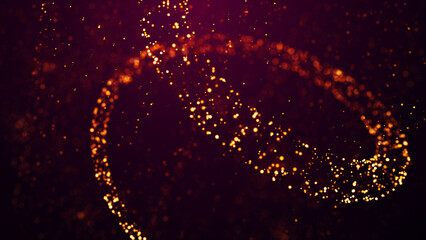 Wall Mural - golden red glow particles flicker and float in viscous liquid with amazing bokeh. fantastic backgrou