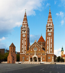 Wall Mural - Cathedral of Szeged is famous landmark in Hungary outdoor.
