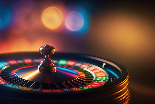 motion blurred roulette wheel, idea for gambling and casino concept, generative ai