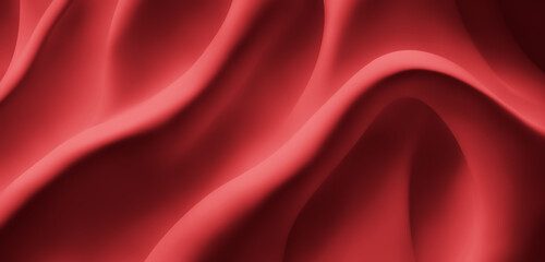 red silk or satin fabric, abstract background with copy space for design.  Generative AI